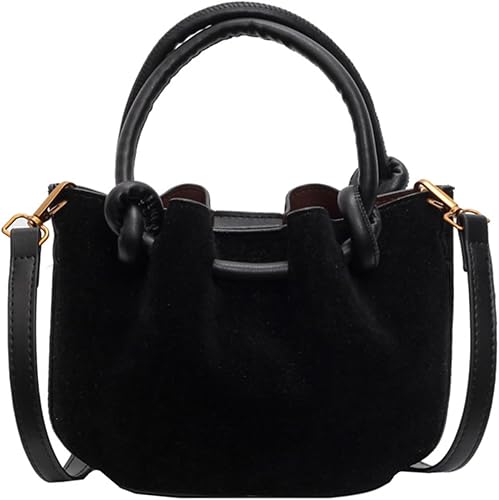 Borsa a secchiello con coulisse da donna, borsa a mano in pelle PU, borsa a tracolla impermeabile, borsa a spalla, borsa a tracolla alla moda con manico superiore