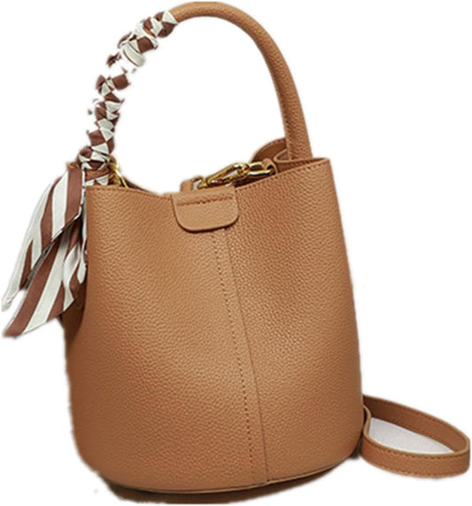 Borsa a secchiello in stile retrò - Elegante borsa a secchiello a tracolla singola e a spalla da donna