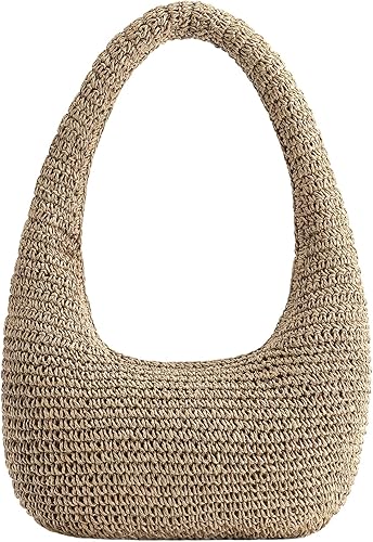 Borsa da spiaggia in paglia da donna, borsa tote estiva per le vacanze, borsa a tracolla hobo per matrimoni in spiaggia e viaggi